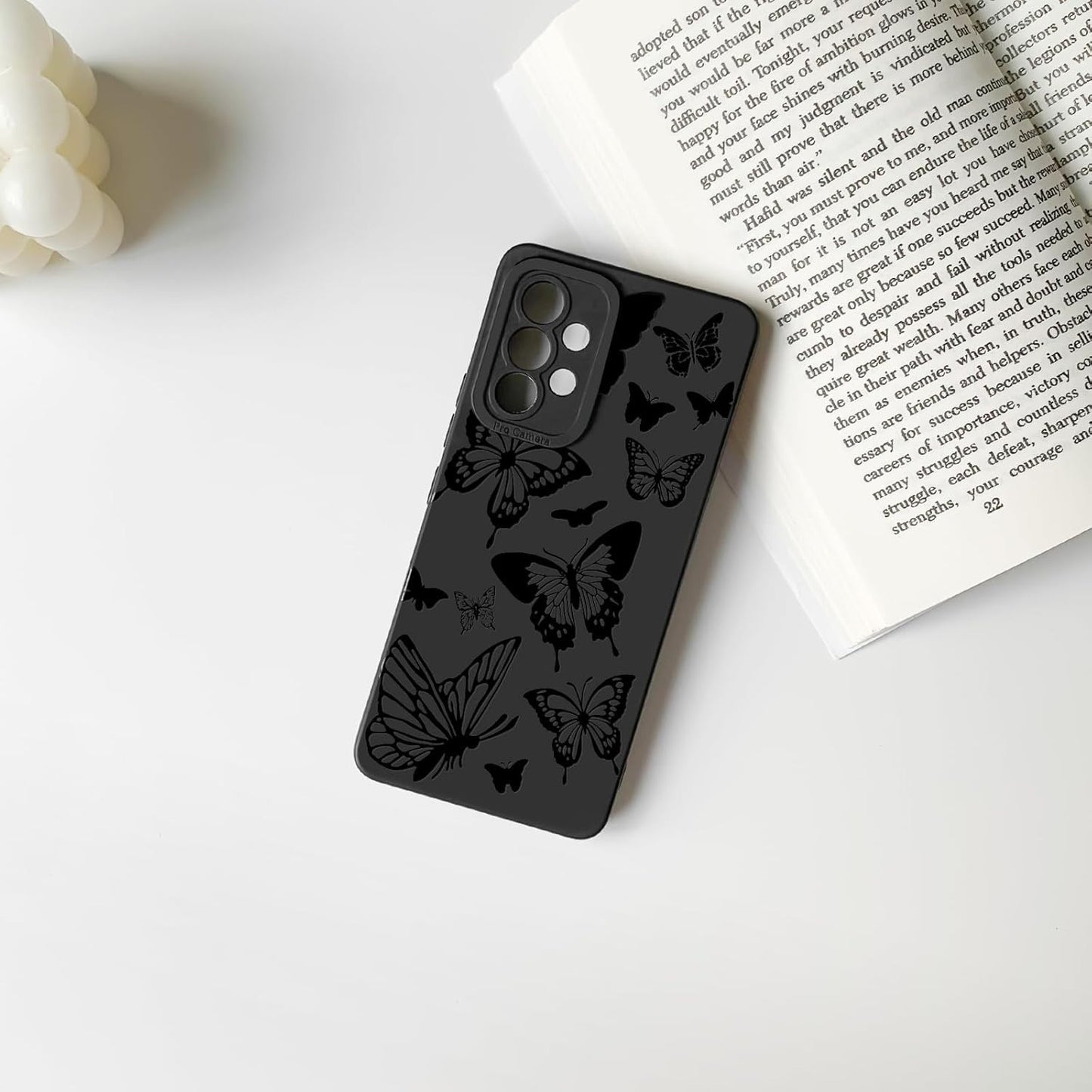 Compatible for Samsung Galaxy A13 4G Case Cute Cool Butterfly with Black Design