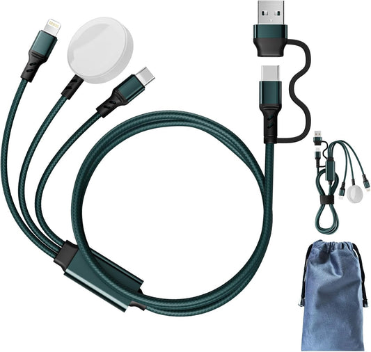 3-in-2 Charging Cable, Apple Watch & iPhone Fast Charger, Multi-Device Travel