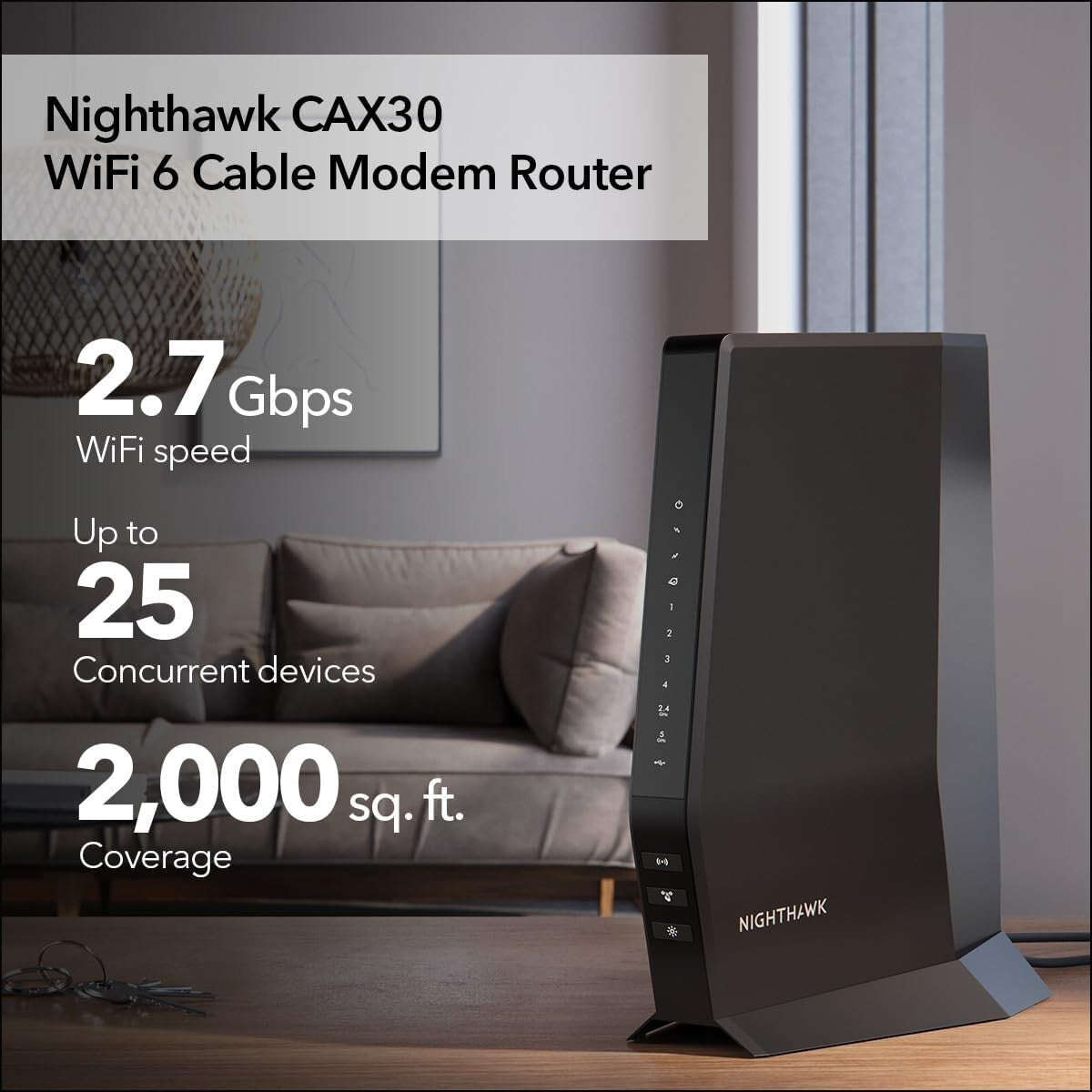 NETGEAR CAX30 Nighthawk Modem Router Combo 31 Cable Modem WiFi 6 R