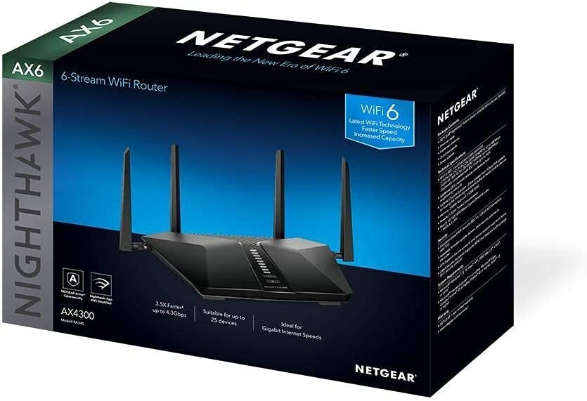 NETGEAR AX6 Nighthawk DualBand WiFi 6 Router