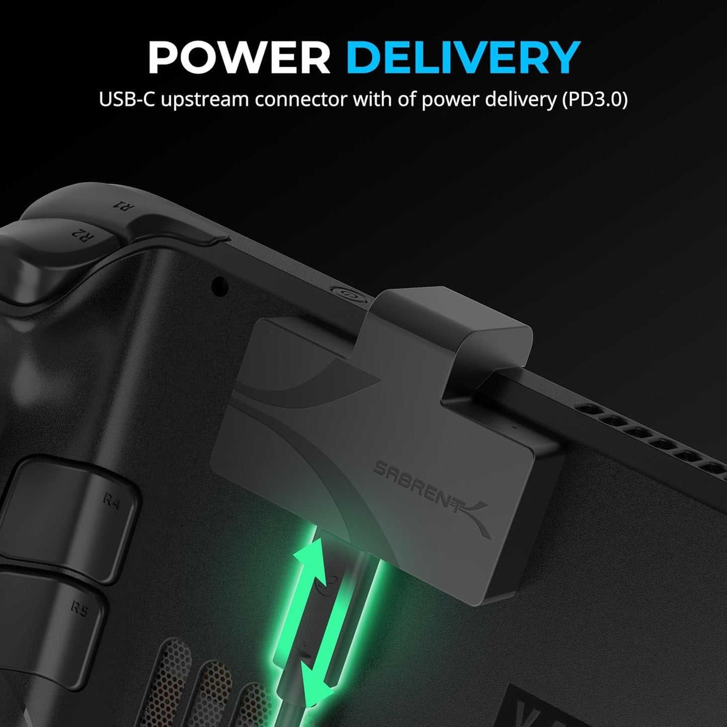 SABRENT USB Type-C 3-Port Gaming Hub for Steam 5Gbps USB 3.2, Dual USB-A HB-STDK