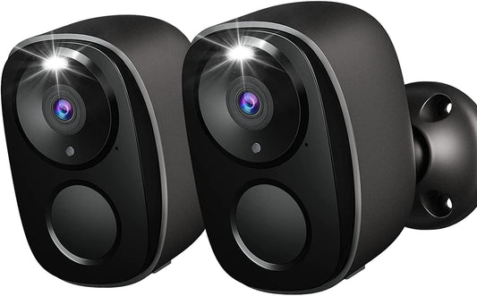 2Pack Security Cameras Outdoor Wireless Battery Powered WireFree Spotlight Cam