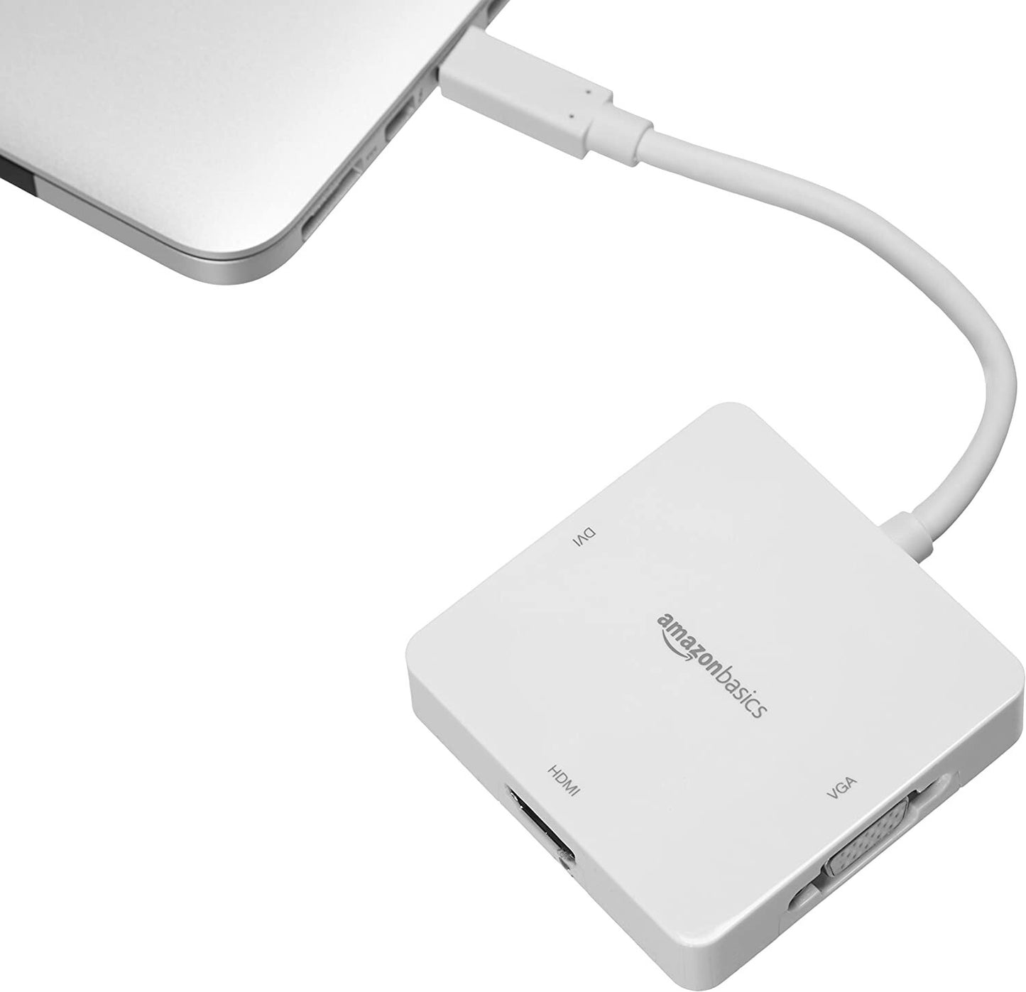Amazon Basics MPA_MDP_W Mini DisplayPort Thunderbolt to HDMI DVI VGA Adapter