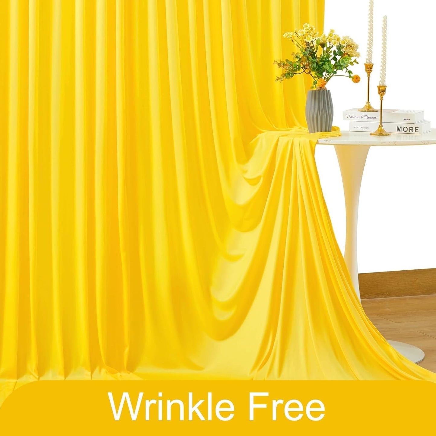 10ft x 7ft Yellow Backdrop Curtain Parties Yellow Wrinkle Free Backdrop Drap