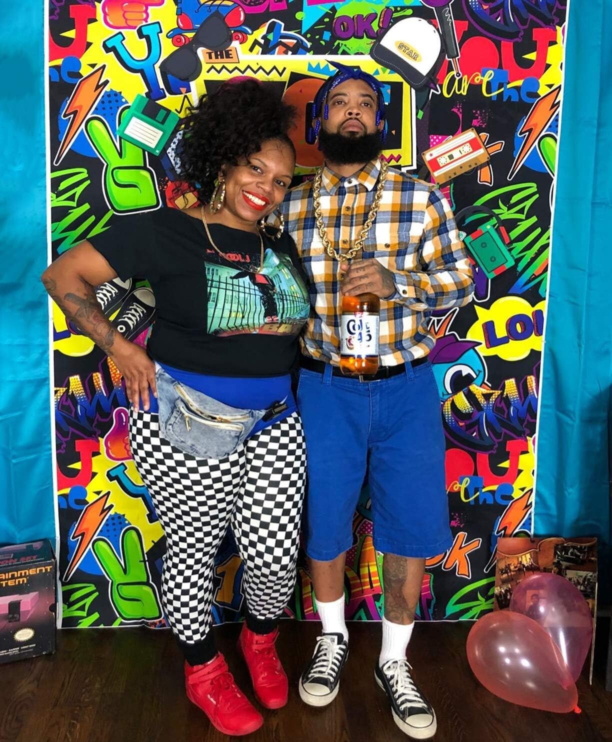 Mocsicka Hip Pop 80s Themed Backdrop 80s Graffiti Photography Background 5x7ft