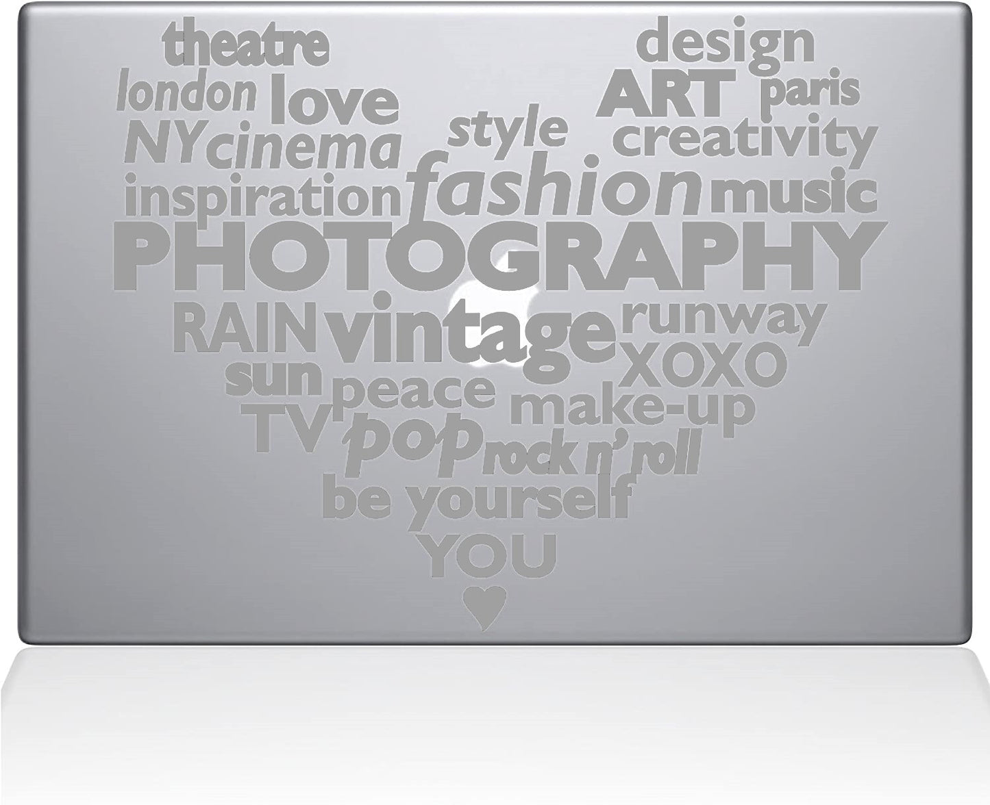 1040-MAC-13P-S Decal Guru Contemporary Culture Heart Vinyl Sticker 13 Mac