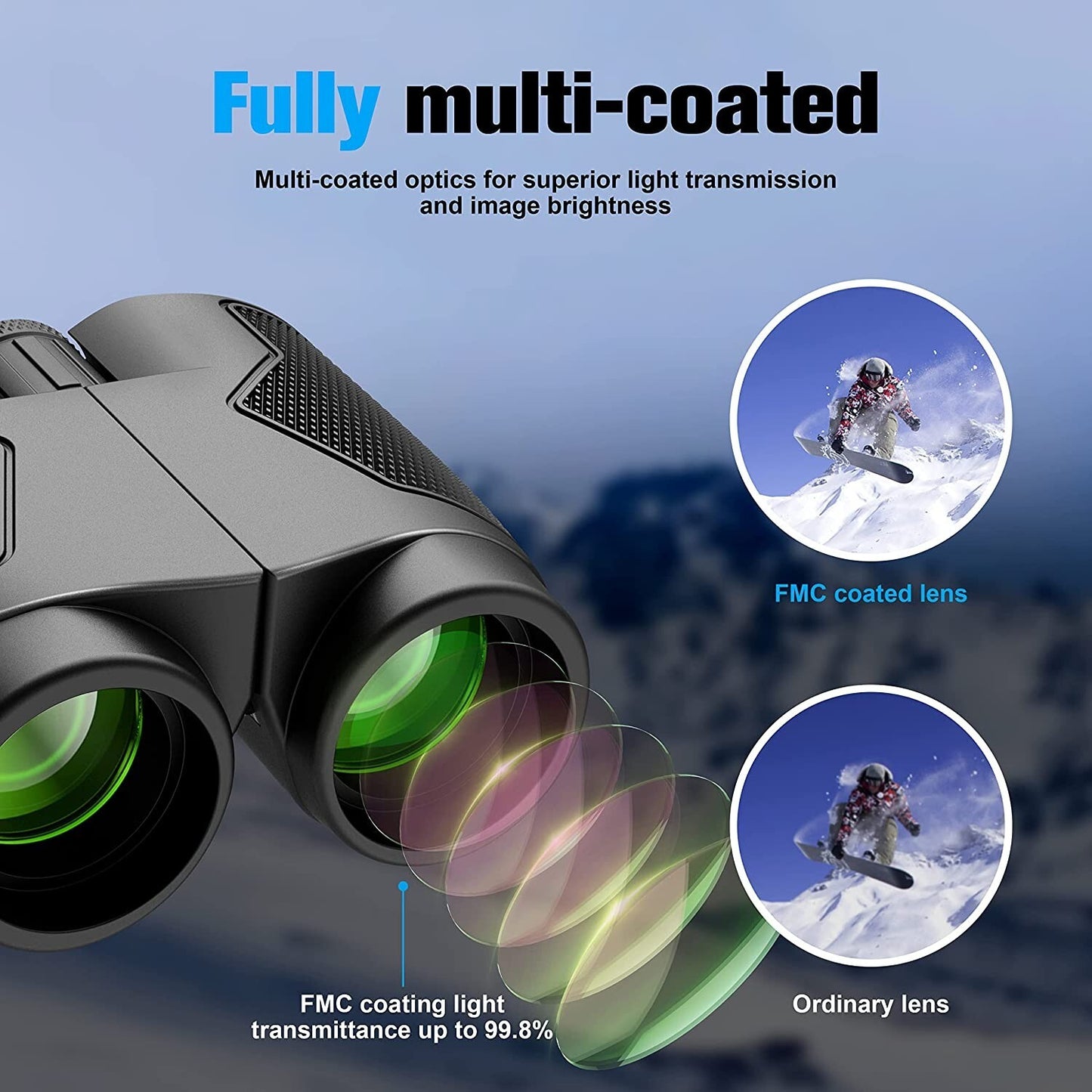 Jeacitory 12x25 Binoculars Clear Low Night Version Adults Kids