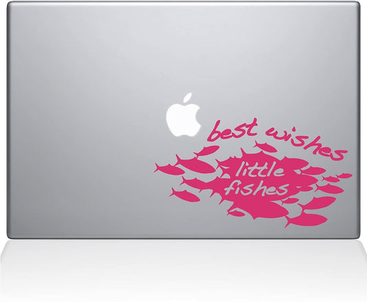 1022-MAC-11A-BG Decal Guru Best Wishes Little Fishes Vinyl Sticker 11
