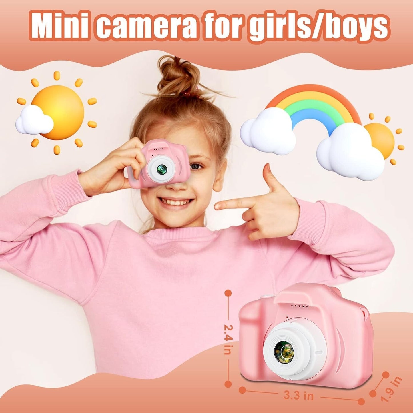 3-12 1080P Camera Kids Boys Girls Years Old HD Digital Camera SD Card