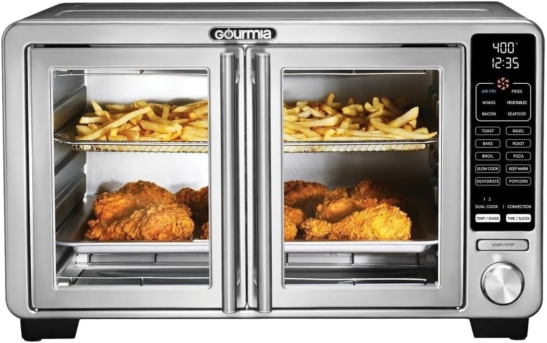 GTF7698 Gourmia XL Digital Air Fryer Toaster Oven SinglePull French Doors