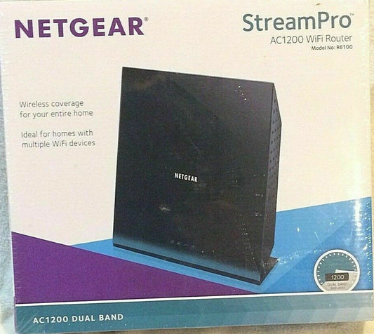 AC1200 R6100-100NAS Netgear StreamPro dualband WiFi wireless router new sealed