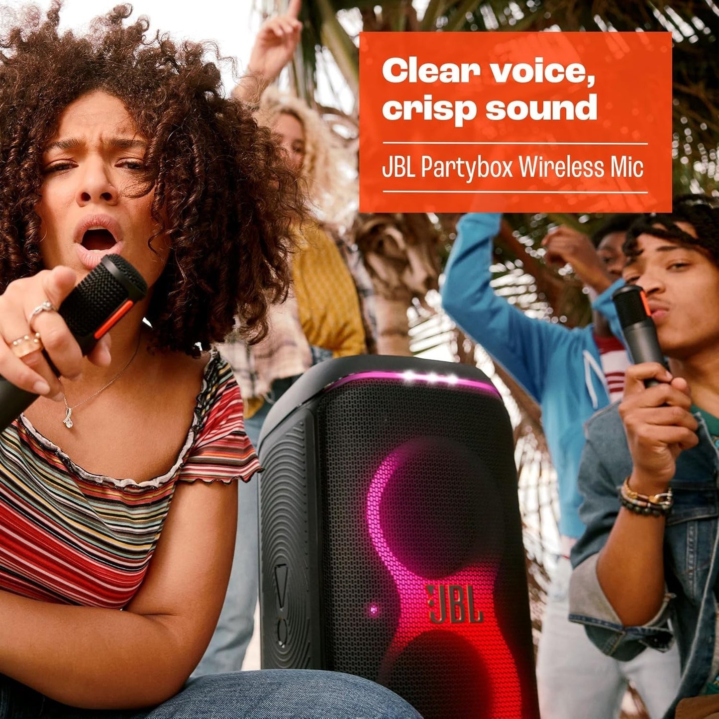 JBL PartyBox Mic  Wireless Microphone Digital Mic 2.4GHz, 20hr Battery – Black