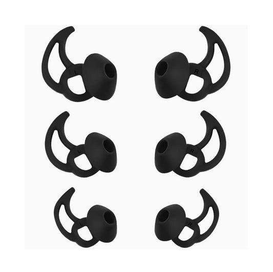 3 Pairs Ear Tips for Bose QuietComfort/Sport Earbuds – S/M/L Silicone Black