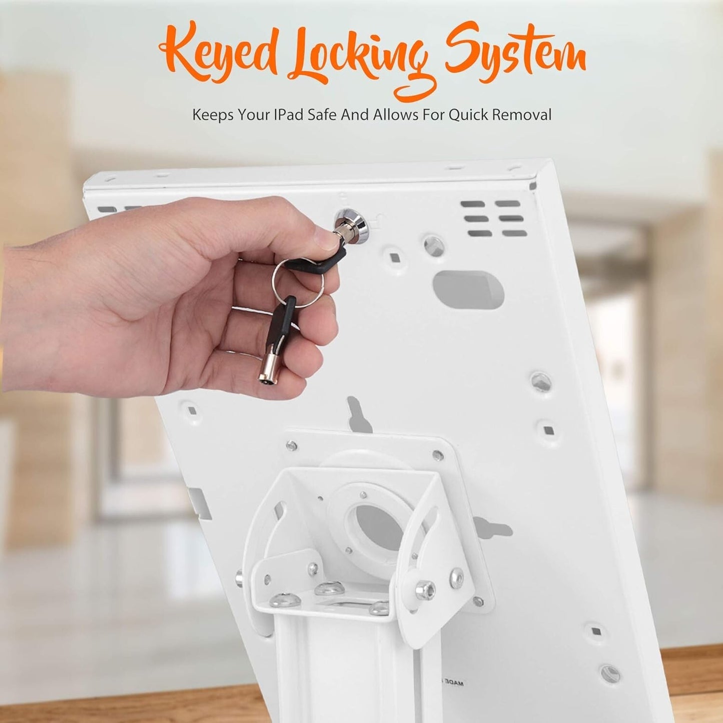 PSPADLK18-WHITE Pyle Anti Theft Tablet Security Stand Mount Desktop Kiosk Stand
