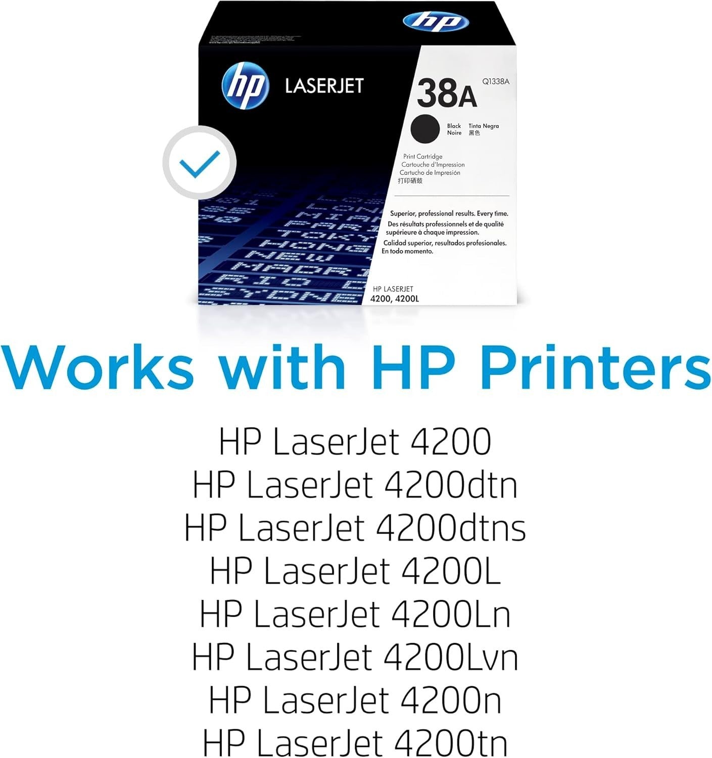 HP 38A Black Toner Cartridge Q1338A for LaserJet 4200 Series