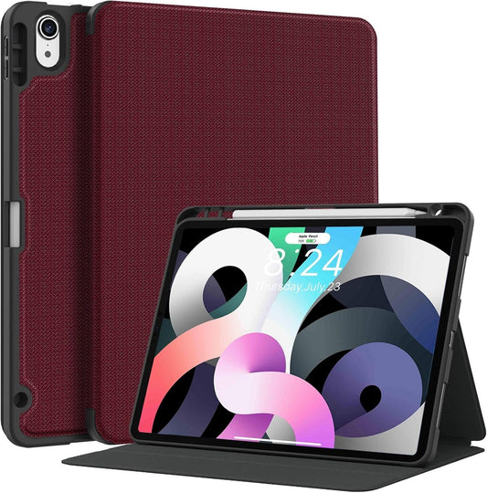 Supveco iPad Air 11" (M3/M2) & 10.9" (5th/4th Gen) Shockproof Folio Case – Wine