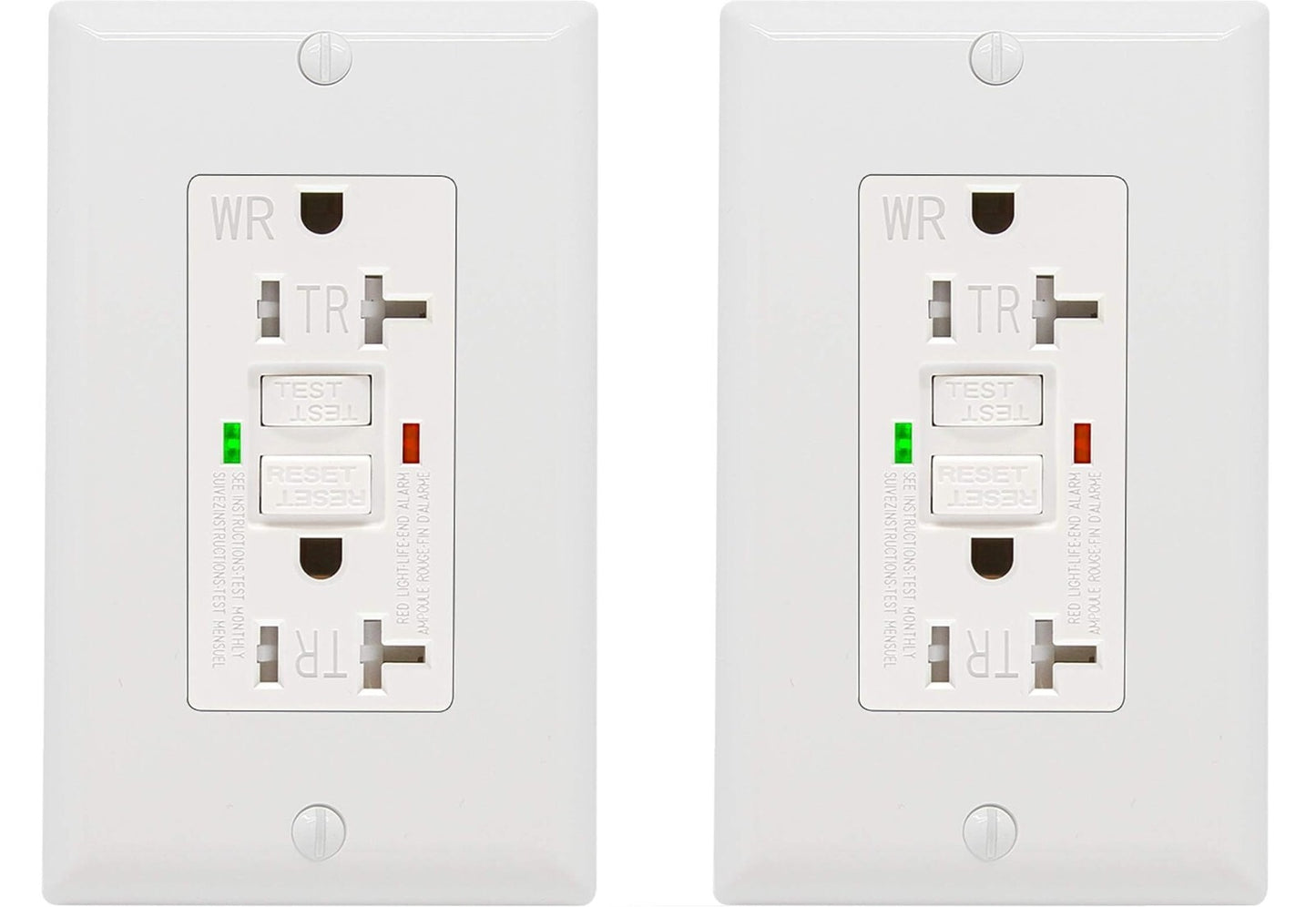 LED Outlet 20 Amp Indicator Tamper Weather Resistant Receptacle In Outdoor