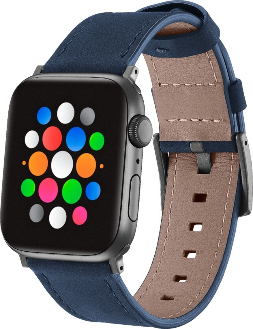 PT-AWB44NVSG Platinum Genuine Leather Band 42mm 44mm Navy