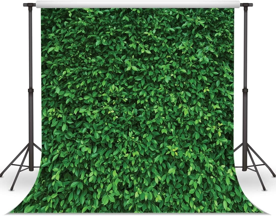 LYWYGG 8x8FT Green Leaves Photography Backdrops Mmicrofiber Nature Backdrop Birt