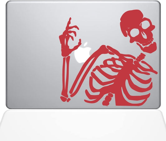 2079-MAC-13X-DR Decal Guru Skeleton Waves Hi Decal Vinyl Sticker Red 13