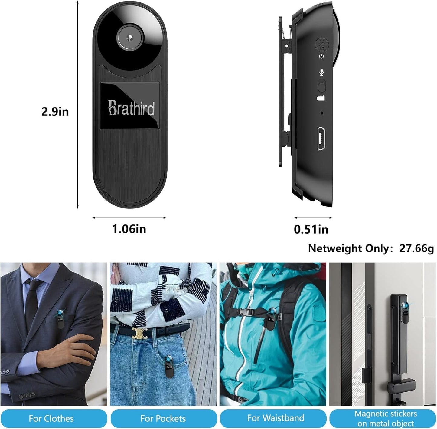 2023 1080P Mini Body Camera Upgraded Version Body Worn Camera Upgrade Clip