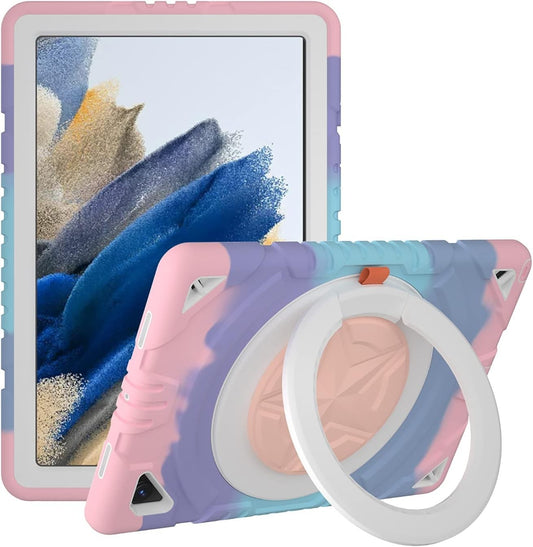 XZC Samsung Galaxy Tab A8 10.5" 2022 Case Rugged Shockproof Stand Strap Pink