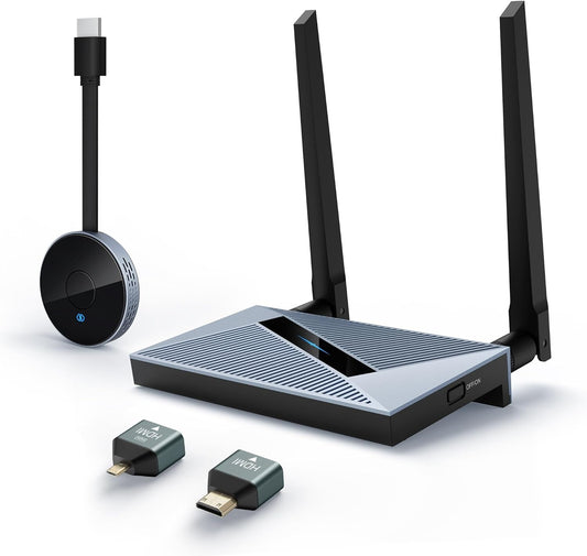 Wireless HDMI Transmitter & Receiver – 4K Dongle Kit for PC/Laptop/TV