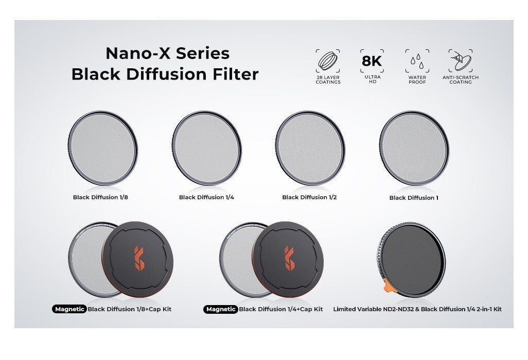 KF Concept 82mm Black Diffusion 18 Filter Mist Cinematic Effect Lens Filter
