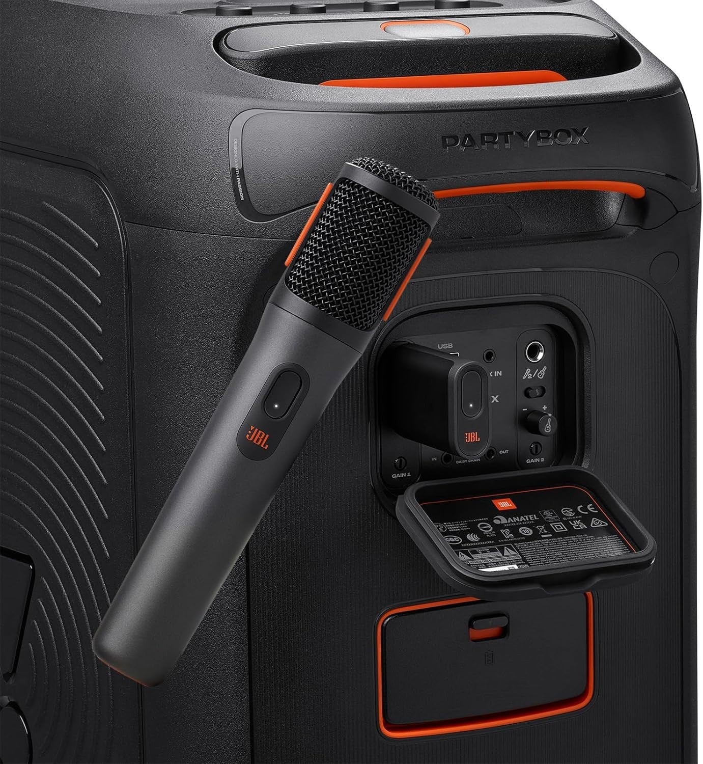 JBL PartyBox Wireless Microphones – 2X Digital Mics 2.4GHz, 20hr Battery – Black