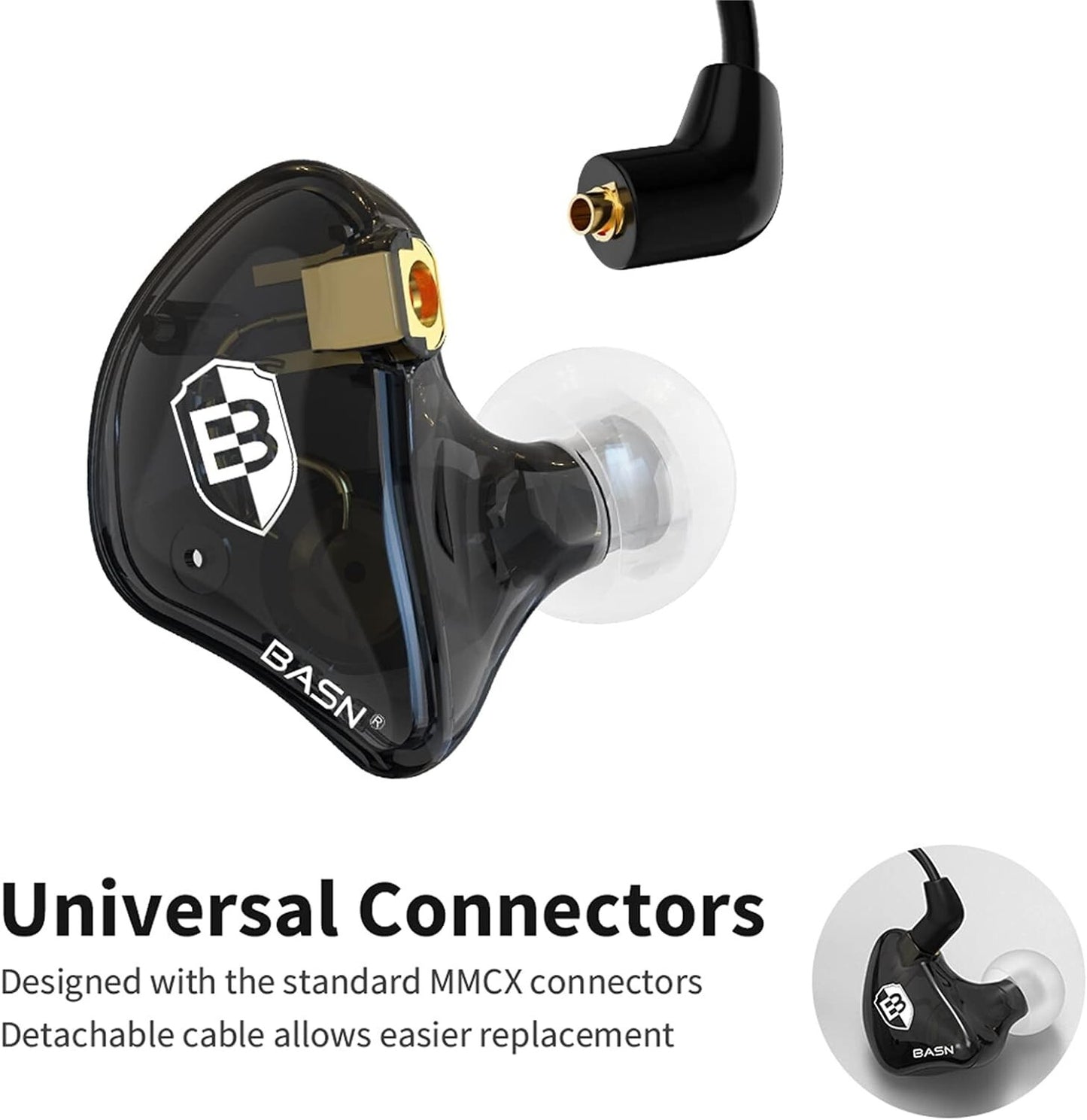 PRO Bsinger in Ear Monitor Headphones Musicians Dynamic Driver Black