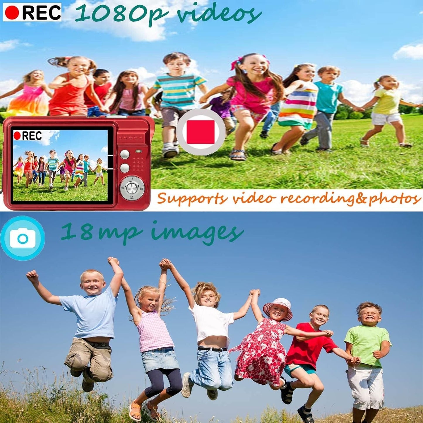 HD Mini Digital Camera Digital Camera Kids Teens Students Travel Camping