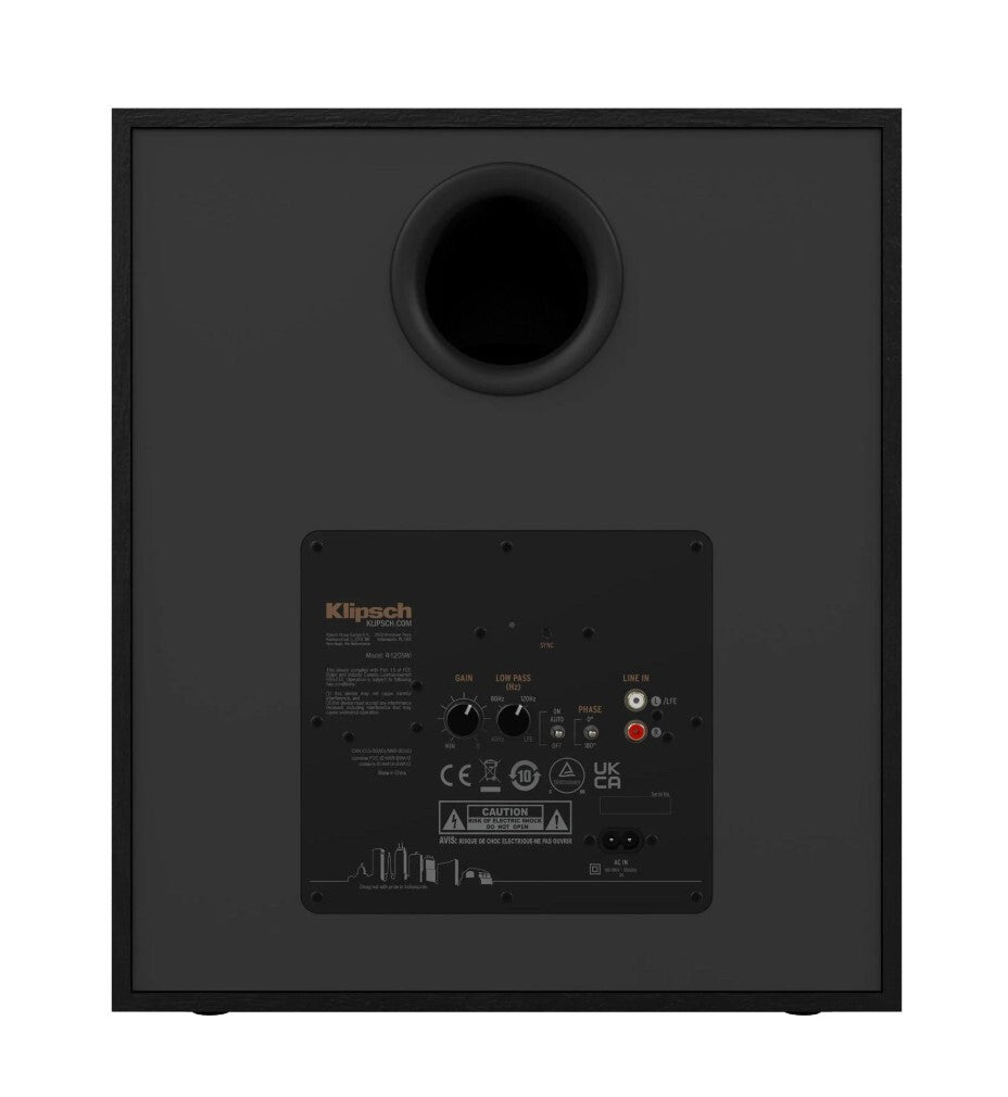 12" Klipsch Wireless Subwoofer R-120SWi Powerful  Reach Bass Sub  BLACK