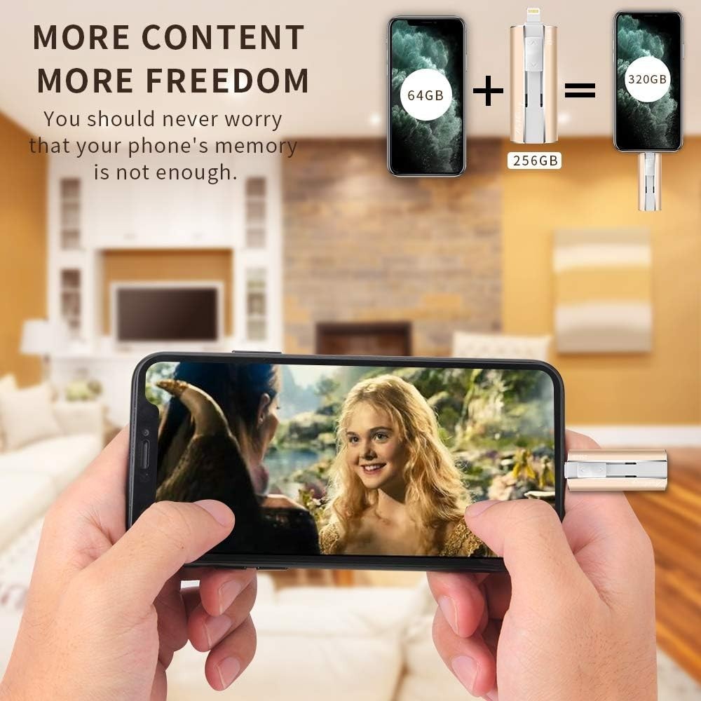 256GB iPhone Flash Drive – Aothing USB 3.0 Photo Stick for iOS/Android/PC