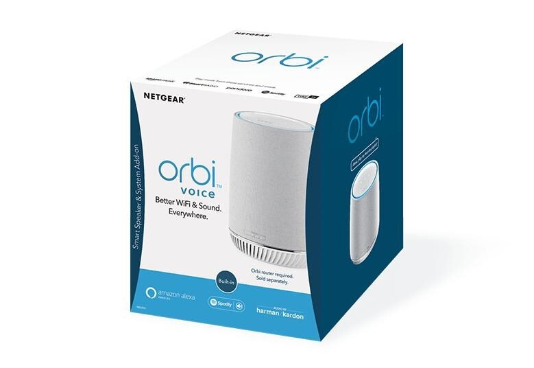 NETGEAR RBS40V Orbi Voice Smart Speaker WiFi Mesh Extender w Amazon Alexa