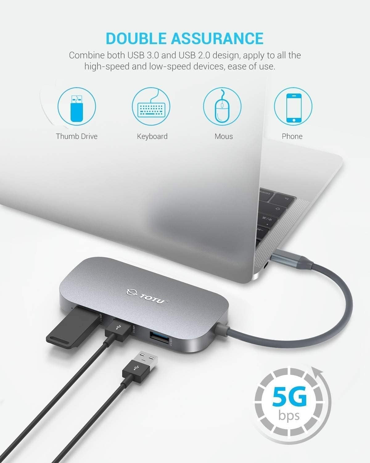 9-in-1 USB-C Hub w/ HDMI, Ethernet, USB 3.0, PD – for MacBook & Type-C Laptops