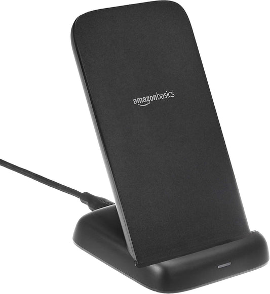 10W Amazon Basics Qi Certified Wireless Charging Stand iPhone 15/14/13/12/11/X