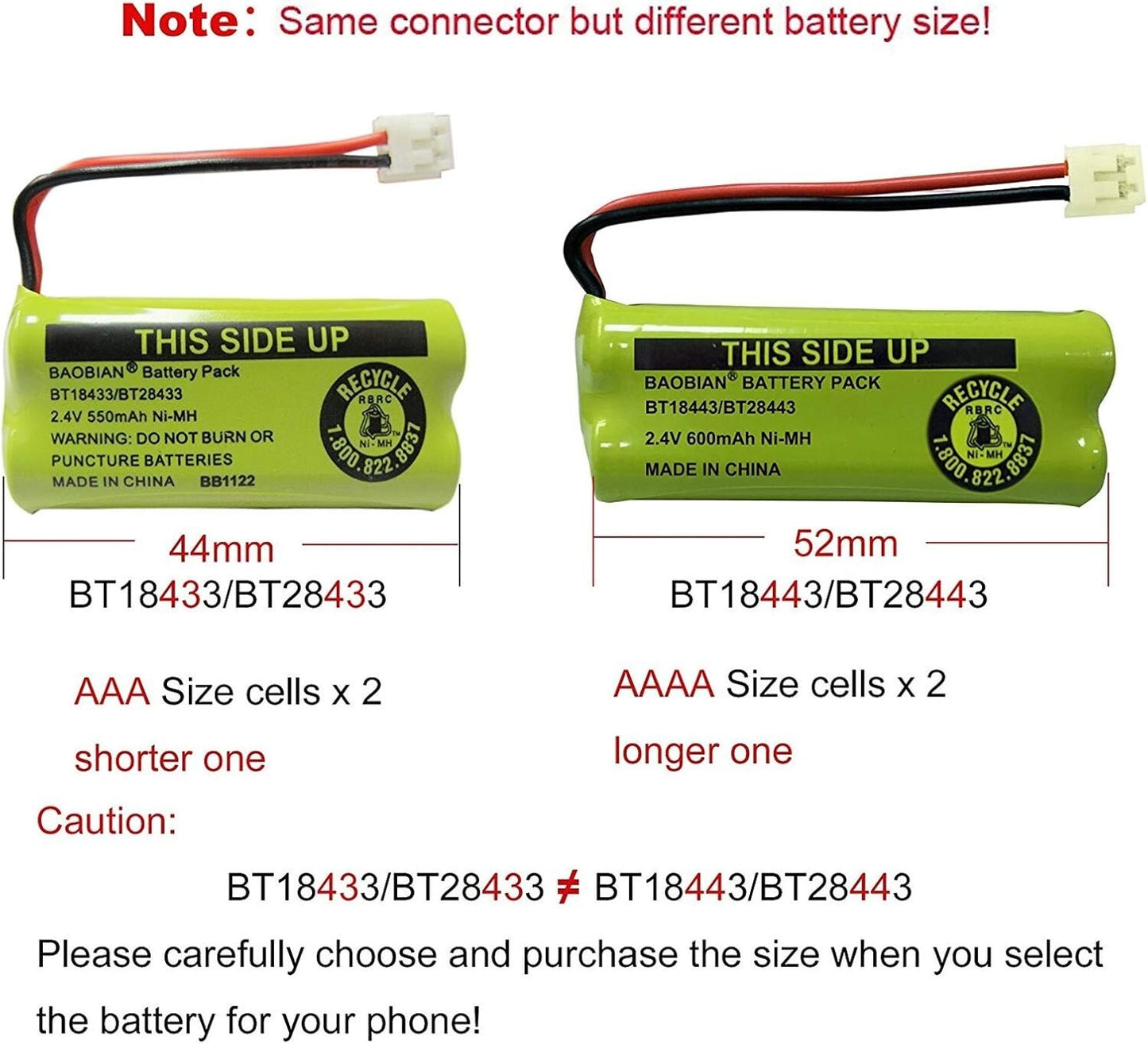 BT18433 BT28433 Cordless Phone Battery Compatible ATTLucent