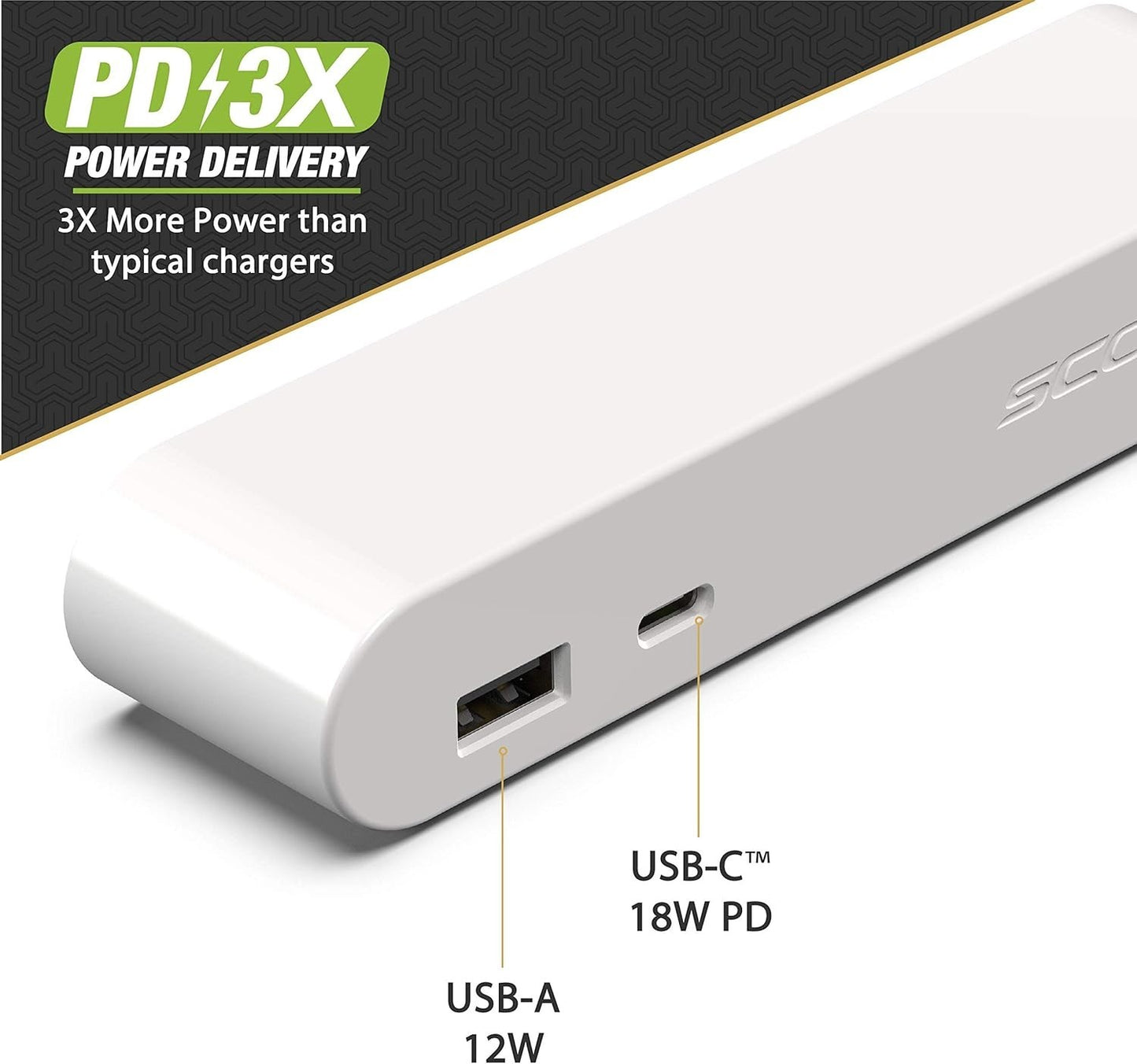 Scosche BLPEWT-SP 30W Dual USB Power Endcap for BaseLynx Charging Station, White