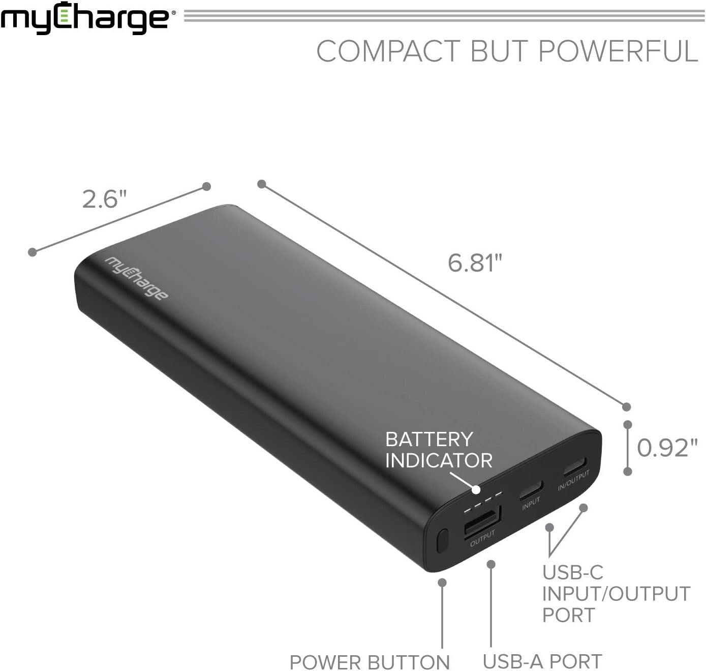 18W USB myCharge RazorMegaC Portable Charger 20100mAh Dual QC 30