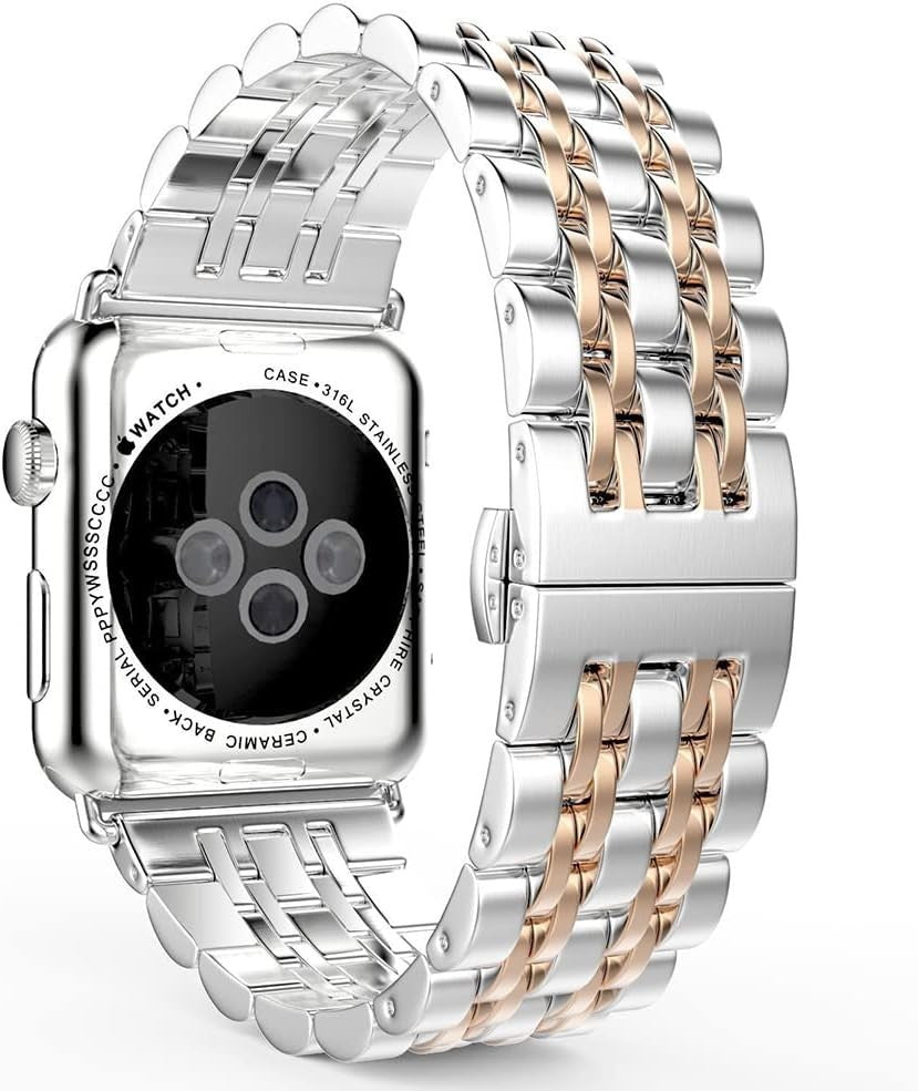Mangoton Metal Band Compatible w Apple Watch Band 38 40 41 Rose Gold Strap