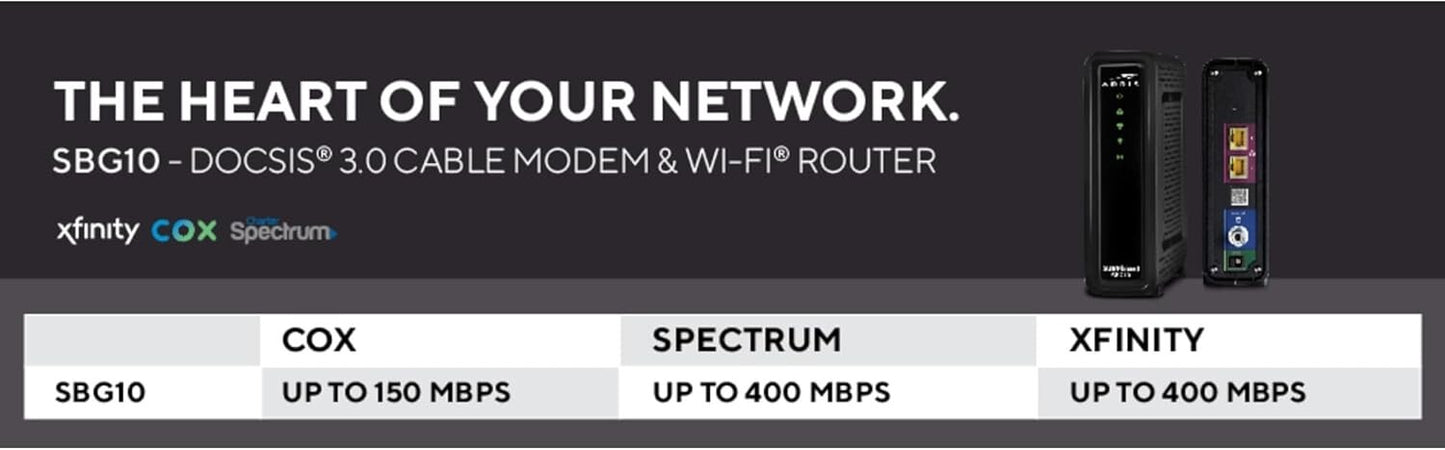 ARRIS SBG10 SURFboard 30 16 x 4 Gigabit Cable Modem WiFi Router