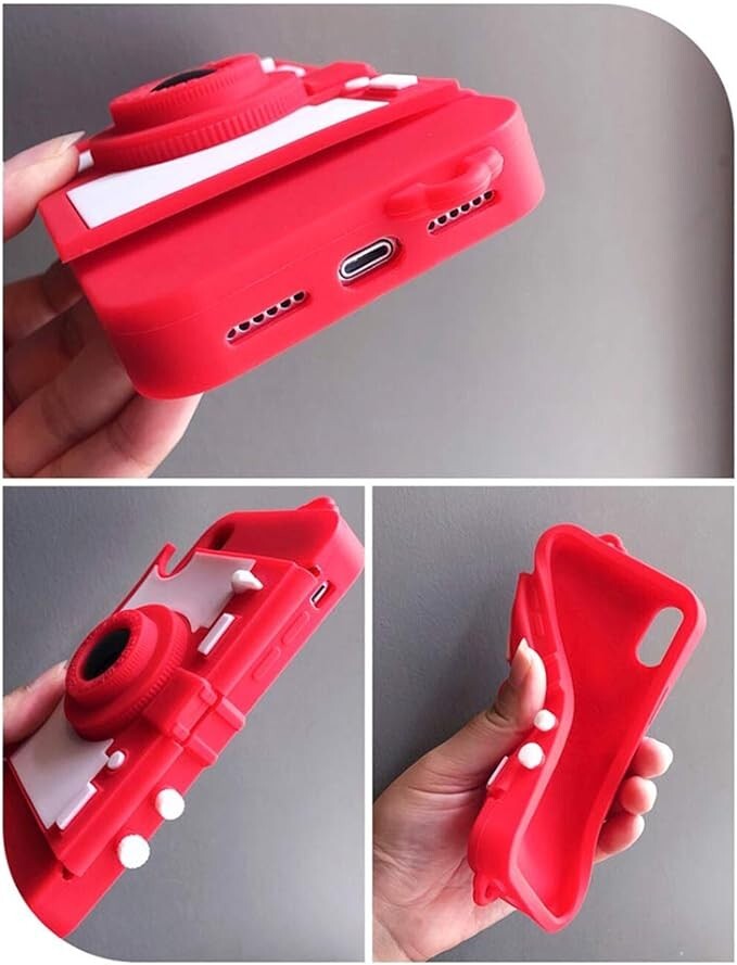 Camera Wallet Compatible w iPhone 11 Cute Cartoon Design Purse Flip Card