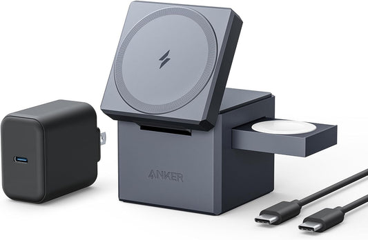 Anker 3-in-1 Foldable Wireless Charger Cube  Fast Charger  iPhone iWatch Airpods