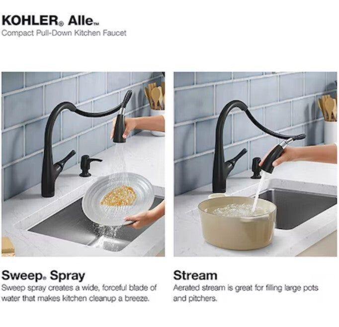R26698-SD-BL Kohler Alle C PullDown Kitchen Faucet Black