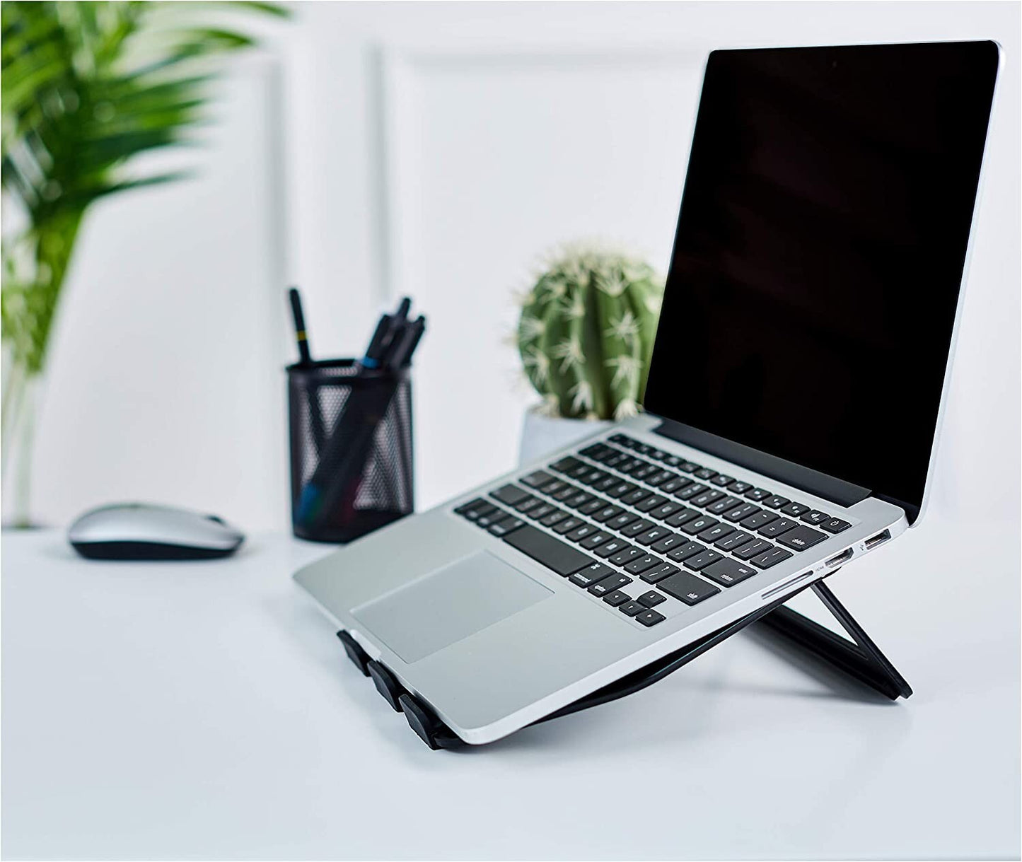 Amazon Basics Aluminum Portable Foldable Laptop Stand up to 13 Black