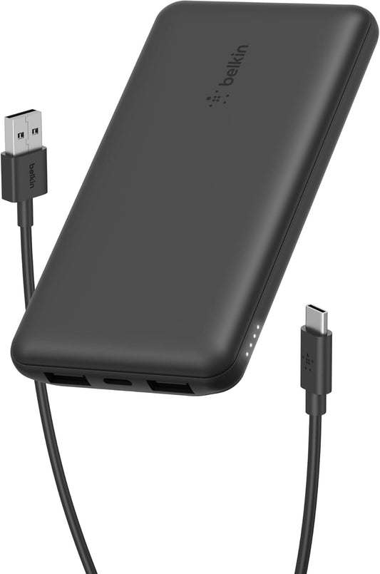USB-C 15W Belkin Portable Charger Power Bank 10000mAh w 2xUSBA Ports