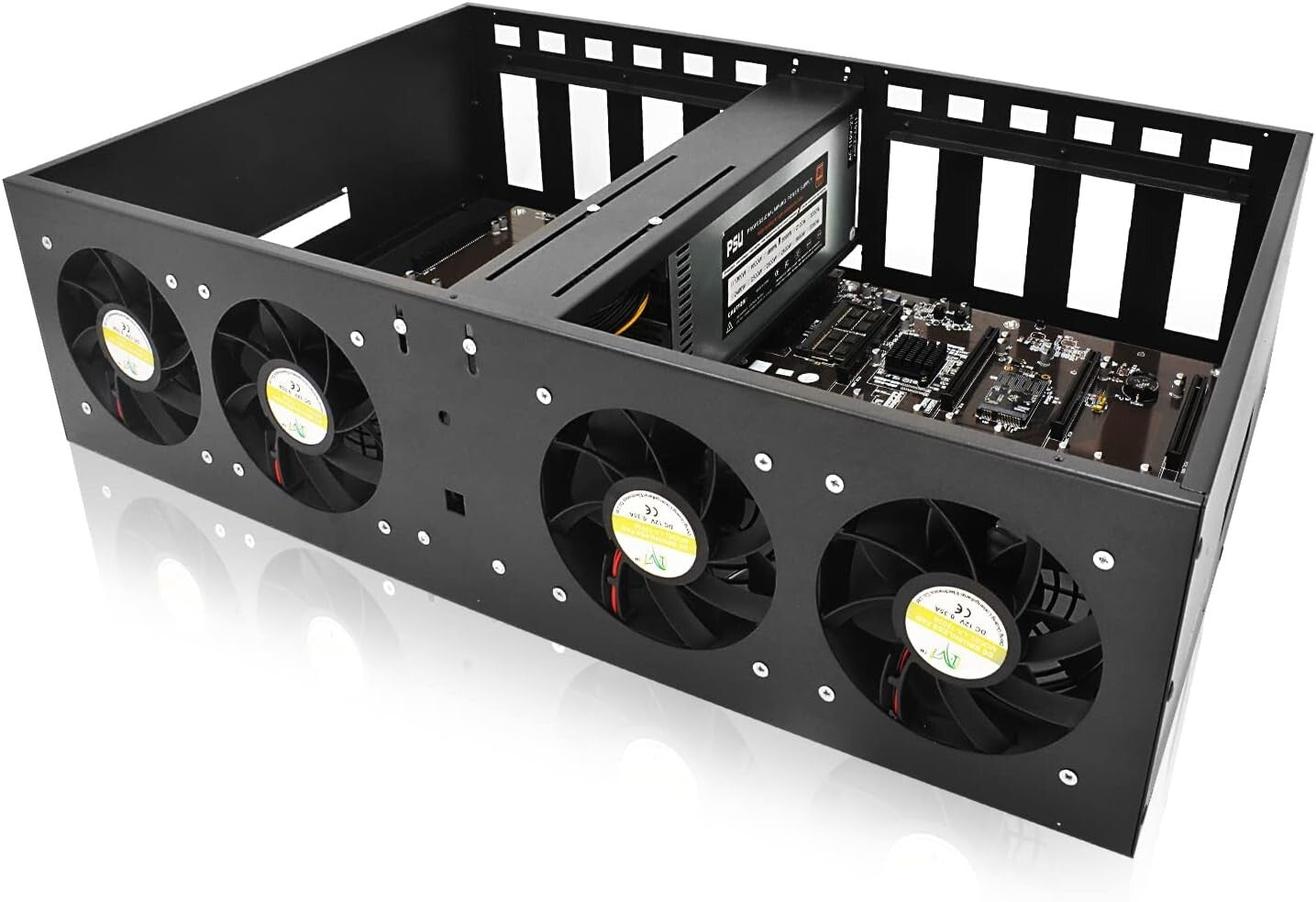 AXOTEN GPU 8 Mining Rig Frame 68mm Slots Power Supply Without