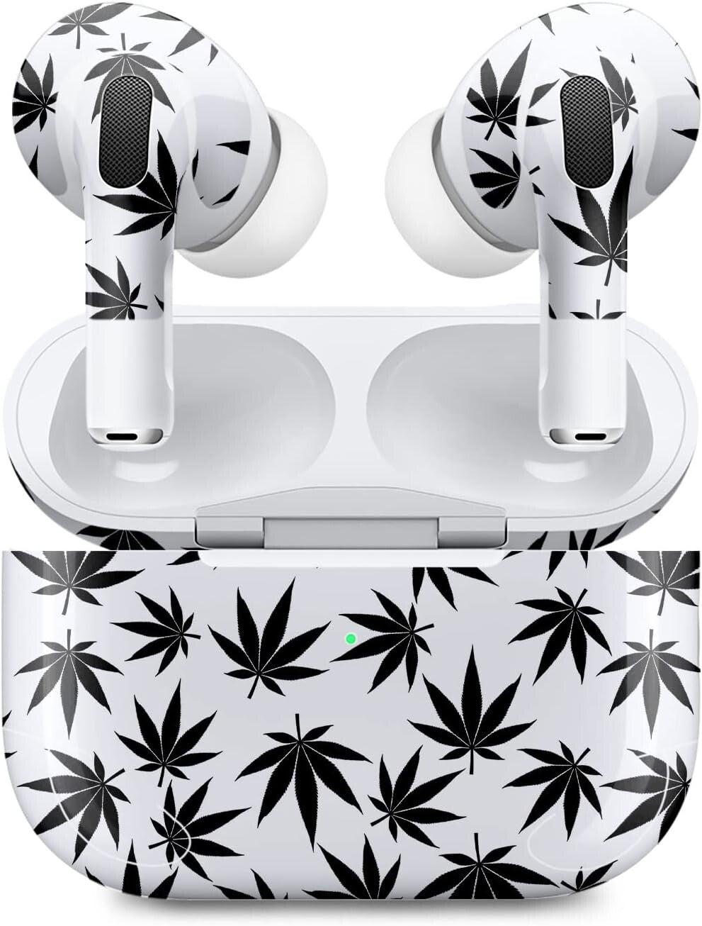 MightySkins 2 Pack Skins Compatible Apple AirPods Pro 2 Pot Leaves Black