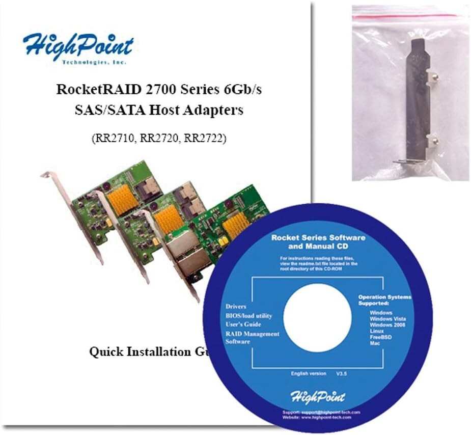 2722 SAS HighPoint RocketRAID 8Port External 6Gbs PCIe 20 x8