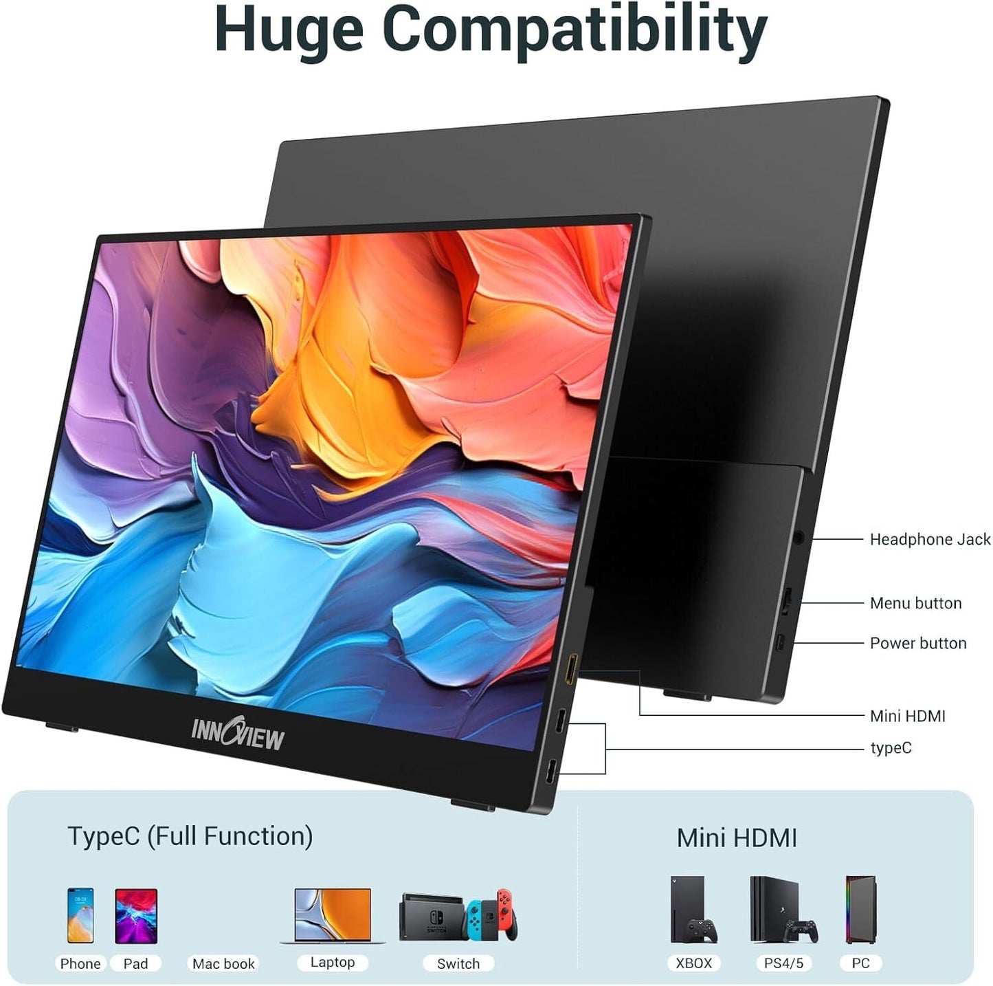 FHD 1080P Innoview Portable Monitor 156 Inch C Second External Monitor